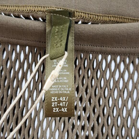 Skims Shorts‎ Plus 2X-4X Warp Knit Cover Up Swim Seamless Perforated Army Green - Picture 6 of 11